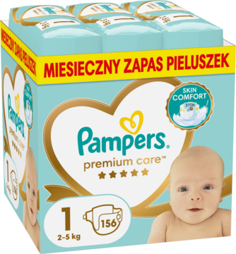 PAMPERS Premium Care pieluchy 2 5kg rozmiar 1 156 szt